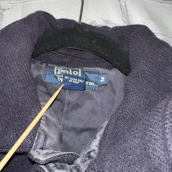 Polo Ralph Lauren Jacket Adult Medium Blue Mens Wool Pockets Casual - Picture 5 of 16